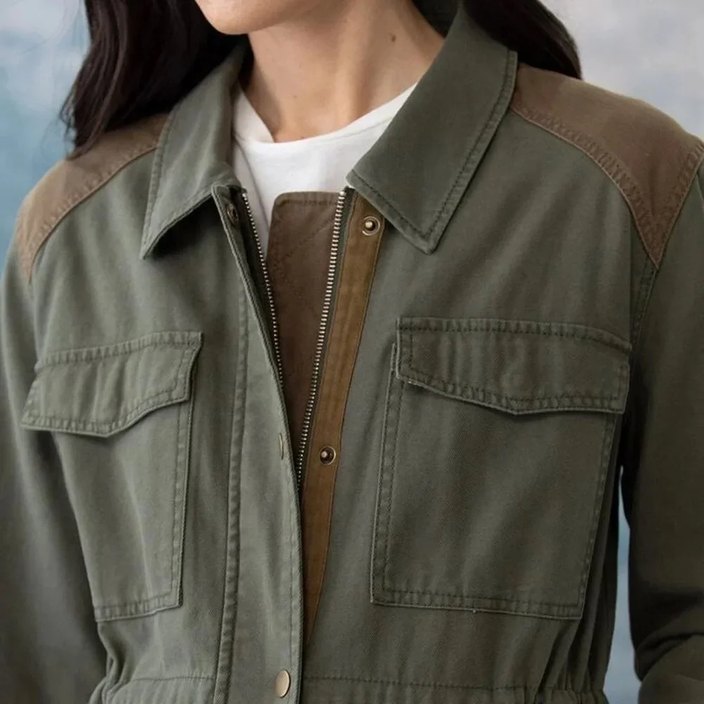 SUNDANCE Mason Jane Parka Jacket Coat Green Brown Utility Western Pockets XL